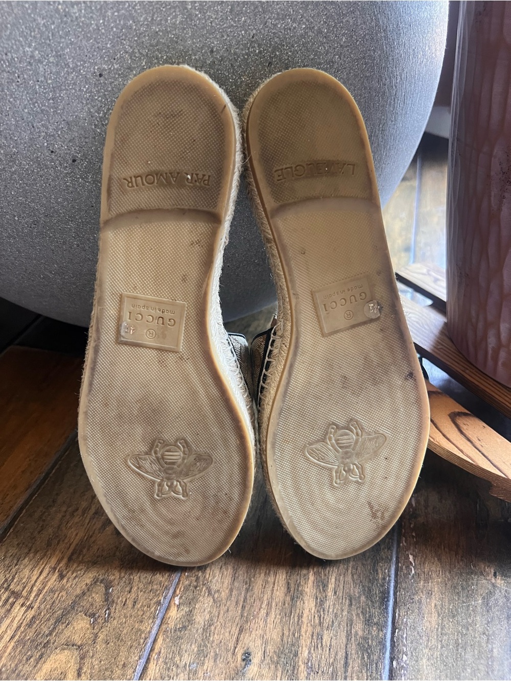 Gucci Marmont gold GG Monogram Matelasse Canvas Slide Espadrille Sandals EU 41 - Picture 13 of 16